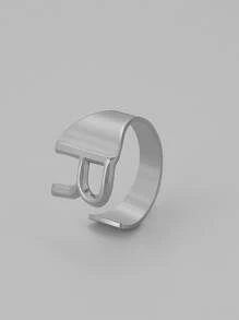 1 chiếc nhẫn trang trí chữ cái - Bạc - Xem 26