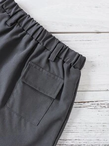 嬰兒字母圖案背心上衣和翻蓋口袋半身裙