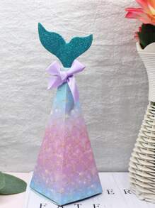 10 piezas/set Caja de embalaje de regalo papel regalo creativo cola de pescado & con diseño de lazo para fiesta - Multicolor - Ver 2