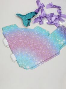 10 piezas/set Caja de embalaje de regalo papel regalo creativo cola de pescado & con diseño de lazo para fiesta - Multicolor - Ver 4