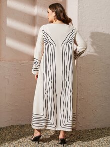 Al Najma Plus Striped Print Tunic Dress