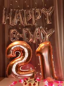 1入組PE氣球數字設計派對慶典裝飾氣球 - 玫瑰金 - 查看 5