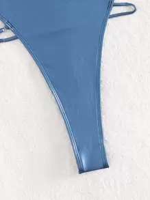 SHEIN Swim 夏季金属高开连体泳衣