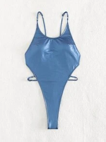 SHEIN Swim 夏季金属高开连体泳衣