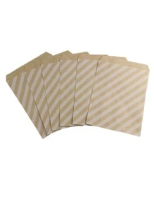25pcs/set Paper Gift Bag, Modern Striped Pattern Kraft Paper Gift Wrapping Bag For Party - Multicolor - View 1