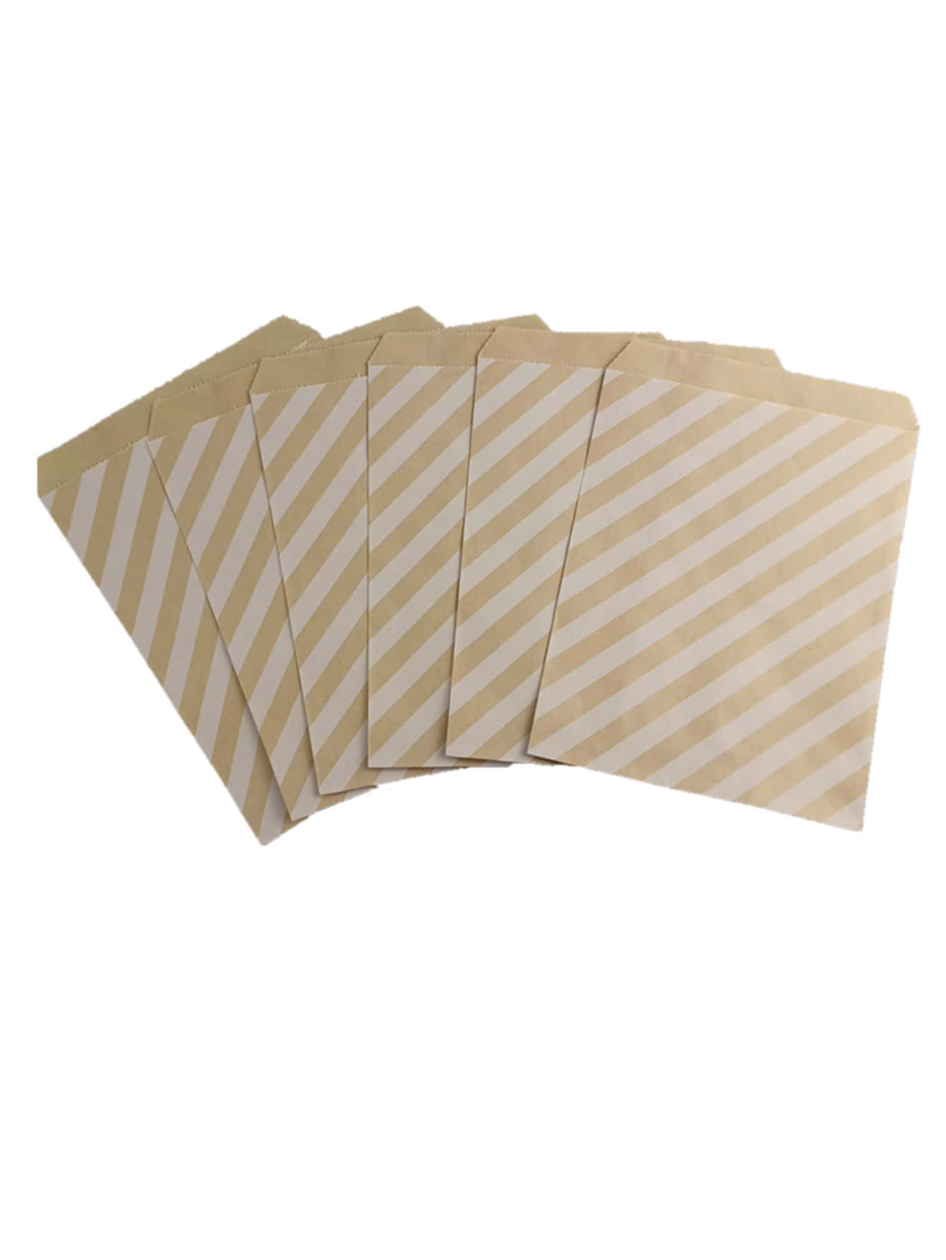 25pcs/set Paper Gift Bag, Modern Striped Pattern Kraft Paper Gift Wrapping Bag For Party - Multicolor - View 1