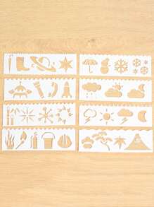 1 set Plantilla de dibujo con abertura - Blanco - Ver 1