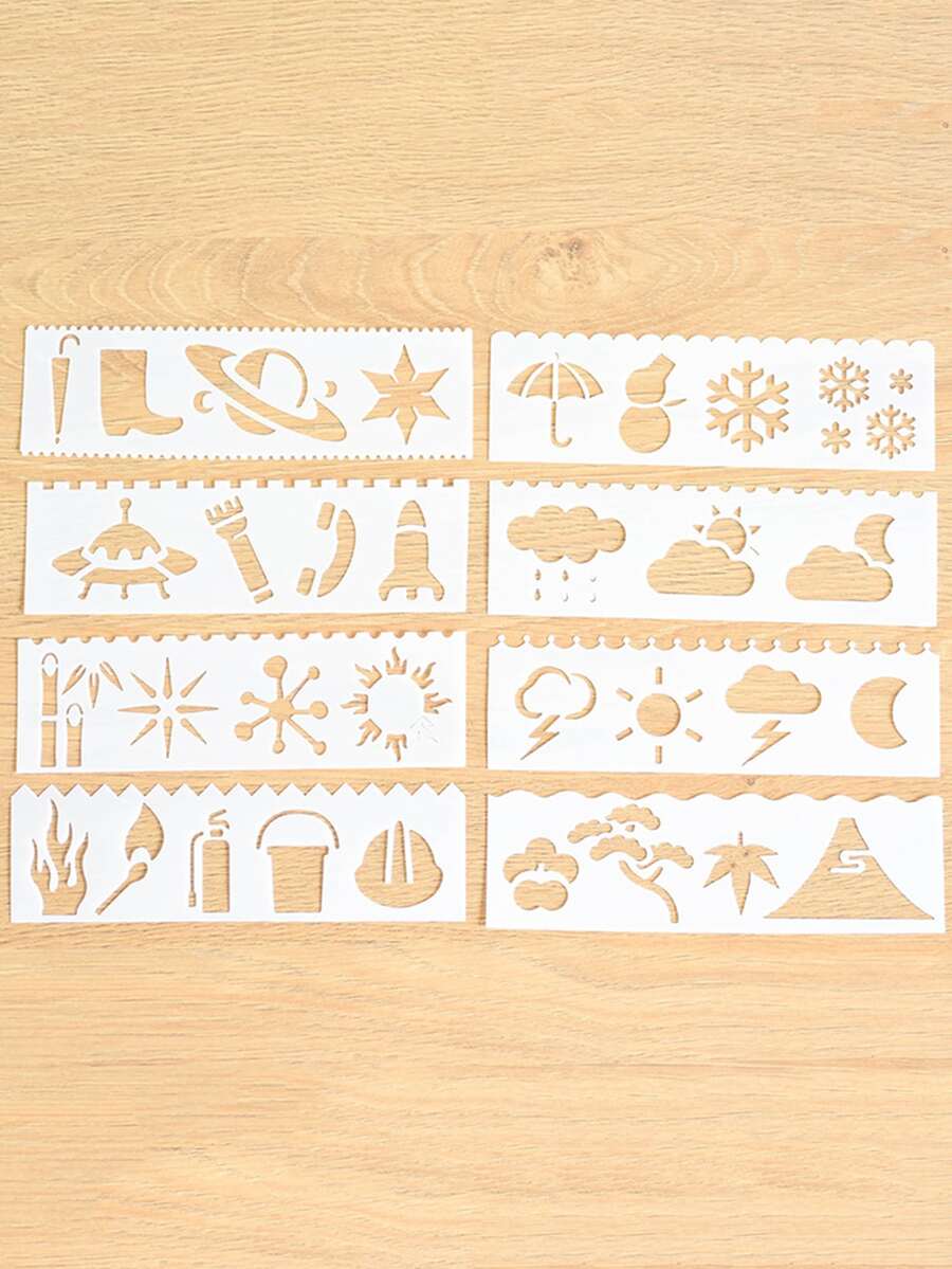1 set Plantilla de dibujo con abertura - Blanco - Ver 1