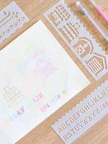 1 set Plantilla de dibujo con abertura - Blanco - Ver 7