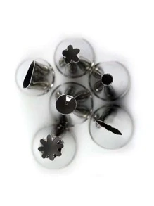 6 cái/bộ Đầu hút đường ống bằng thép không gỉ, Đầu vòi bắt ống đóng băng để nướng - Bạc - Xem 3