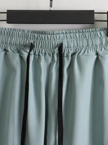 Manfinity RSRT Men Tropical Print Shirt & Drawstring Waist Shorts Without Tee , Graphic , Vacation , Husband , Colorful , Casual - Multicolor - View 5