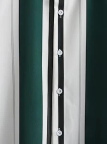 Manfinity Homme Men Striped Shirt & Drawstring Waist Shorts Without Tee - Multicolor - View 6