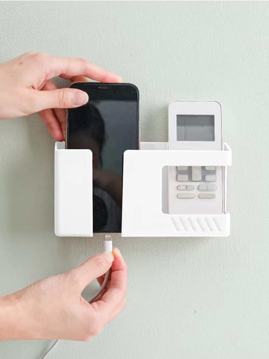 1pc Wall Mounted Phone Charger Stand - White - View 1