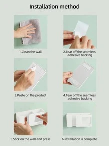 1pc Wall Mounted Phone Charger Stand - White - View 4