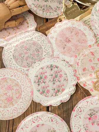 30入組花卉圖案材料紙