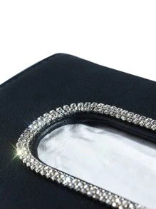 1pc Rhinestone Decor Car Sun Visor Tissue Box - Multicolor - View 2