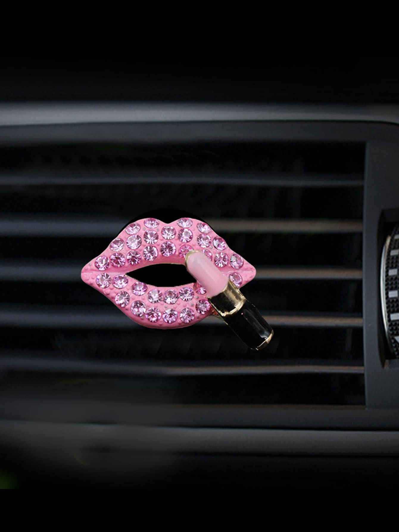 1 cái Rhinestone Decor Lip Design Car Air Outlet Ornament - Nhiều màu - Xem 1