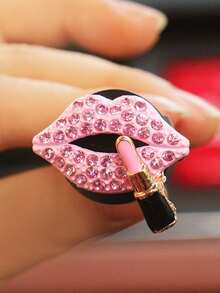 1 cái Rhinestone Decor Lip Design Car Air Outlet Ornament - Nhiều màu - Xem 2