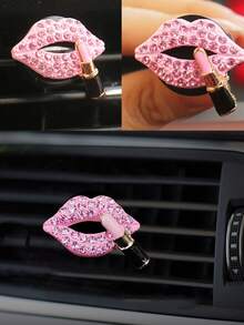 1 cái Rhinestone Decor Lip Design Car Air Outlet Ornament - Nhiều màu - Xem 3