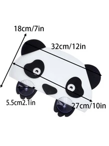 1pc Aluminum Splash Guard, Cartoon Panda Pattern Sink Board Protector With Attached Sucker For Bathroom & Kitchen - Black and White - View 2