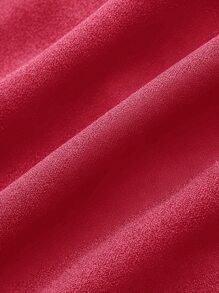 SHEIN Privé Solid Backless Halter Neck Bodycon Dress - Hot Pink - View 3