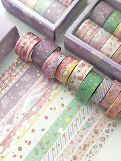 10rolls Mixed Pattern Washi Tape Back To School