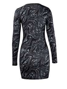 Đầm Cắt ra Tất cả trên in Thanh lịch - màu đen - Xem 2