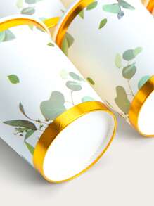 10入組/套紙質一次性杯子田園葉子圖案外出杯適用於生日派對咖啡廳小酒館和商務