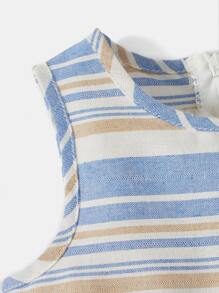 SHEIN 嬰兒條紋印花娃娃裙 - 彩色 - 查看 4