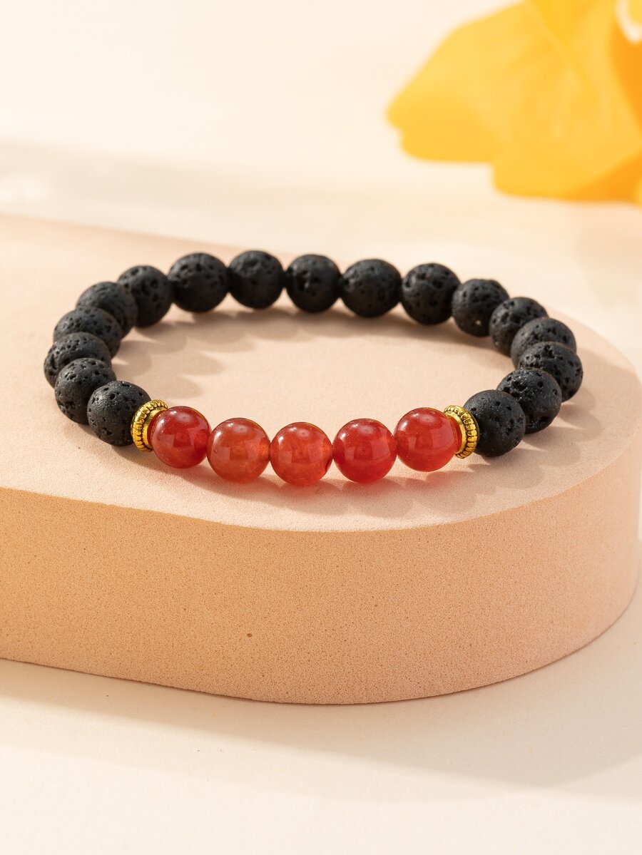 Minimalist Beaded Bracelet - Black - View 1