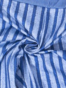 à rayures croisé dos-nu à nœud Top à fines brides & Legging - Bleu azur - Voir 6
