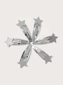 ROMWE Street Life Kẹp tóc Ngôi sao Giải trí - Bạc - Xem 6