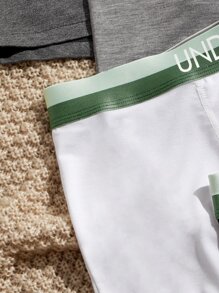 男士5入組腰部字母條帶平角內褲 - 彩色 - 查看 4