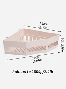 1入組簡約風格免打孔浴室收納架,掛牆三角形排水架適用於洗手間、廚房、臥室、廁所、陽台,隨機顏色
