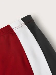 SHEIN ICON Bikercore Solid Crop Tube Top & Colourblock Bodycon Skirt - Red - View 4