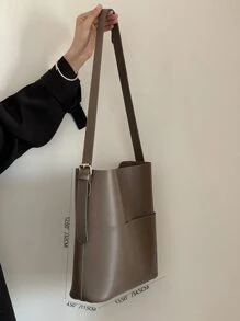 針腳細節方包 - 摩卡棕 - 查看 4