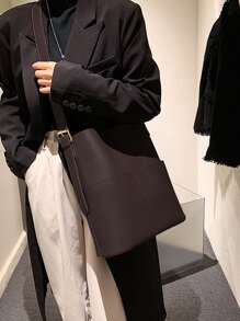 Lightweight,Business Casual Minimalist Adjustable Strap Square Bag For Teen Girls Women College Students,Rookies & White-collar Workers Perfect for Office,College,Work ,Business,Commute,Outdoors, Travel, Outings - Coffee Brown - View 1