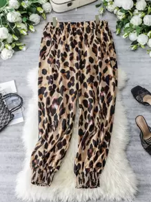 Mulvari 大碼滿版印花抽褶邊長褲 - 彩色 - 查看 1