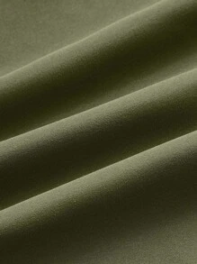 ROMWE Robe À Fines Brides Unicolore À Ruchés À Volants - Militaire verte - Voir 3