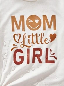 SHEIN Girls Letter Graphic Water-Repellent Tee - White - View 4