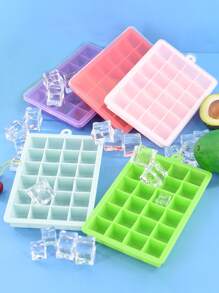 1入組1入組矽膠冰塊模具廚房用極簡粉紅色矩形製冰機托盤 - 粉色 - 查看 6