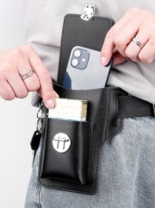 Mini Men Minimalist Belt Bag Chest Bag - Black - View 1