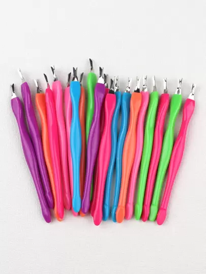 20 piezas Cortador de cutículas de uñas colorido con mango de plástico, empujador de cutículas, limpiador de uñas de goma, cuchillo para eliminar piel muerta, tenedor para remoción de cutículas, herramientas de arte de uñas para niñas, mujeres y hombres, suministros de uñas, herramientas de uñas, herramientas de arte de uñas, de vuelta a la escuela, uñas, herramientas de uñas para uñas postizas