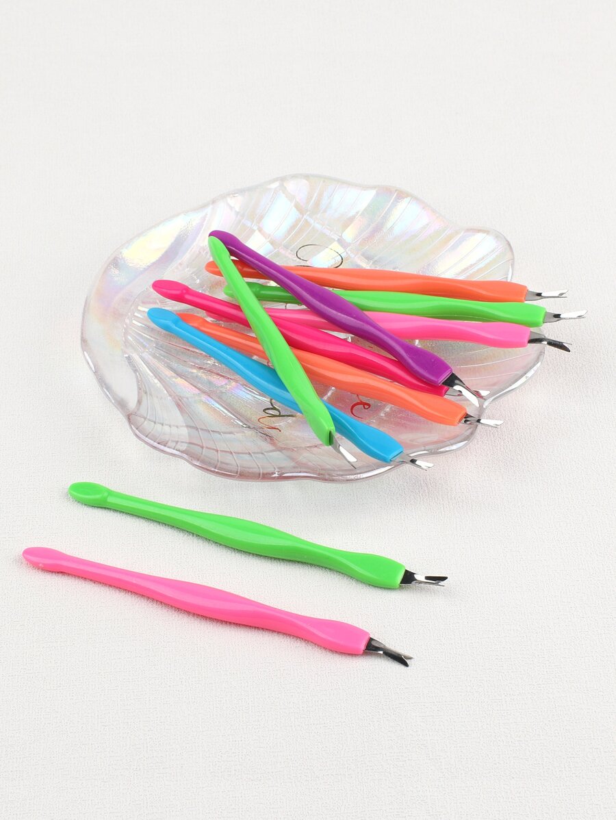 20pcs Colorful Nail Cuticle Trimmer Remover Plastic Handle Cuticle