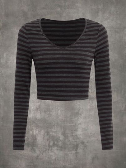 Grunge Punk تي شيرت قصير مخطط