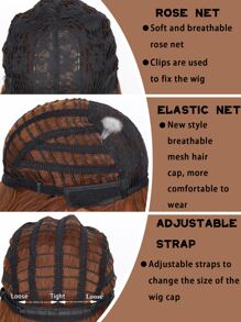 Dark Brown Short Wavy Wig with Bangs,Short Wavy Brown Bob Wigs for Women,Natural Looking Short Bob Wavy Wig with Bangs(Brown).