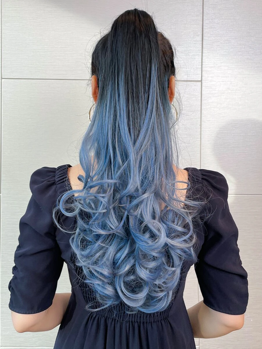 長款小波浪馬尾合成纖維接髮帶爪 - 彩色 - 查看 1