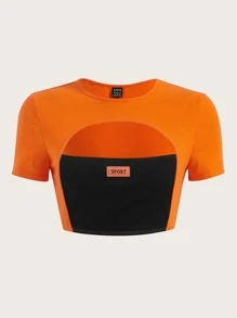 SHEIN ICON Bikercore字母補丁細節超短款T恤 - 彩色 - 查看 1