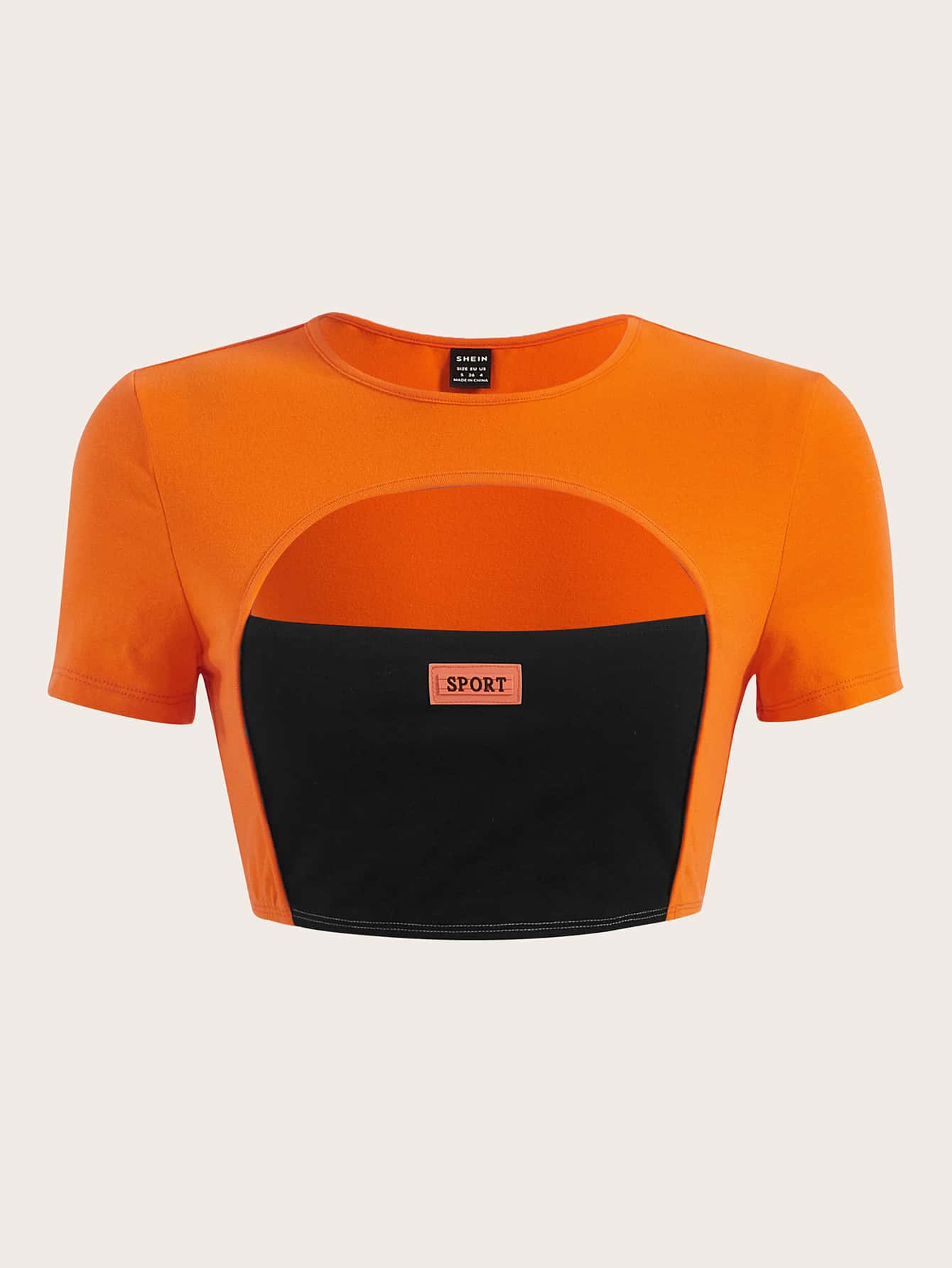 SHEIN ICON Bikercore字母補丁細節超短款T恤 - 彩色 - 查看 1