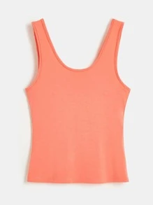 SHEIN BASICS 1入組大圓領背心上衣 - 珊瑚粉 - 查看 6